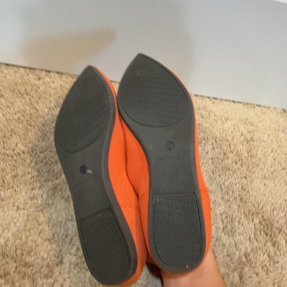 Rothy's The Point Shoes Womens Size 10.5 Orange Flats Pointed Toe Eco Friendly - Picture 4 of 8